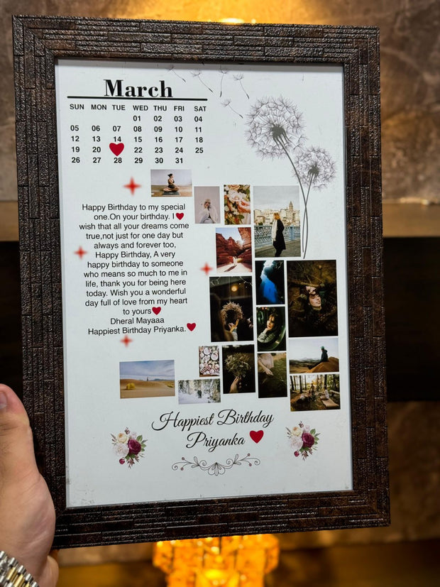 BIRTHDAY PHOTO FRAME WITH GLASS